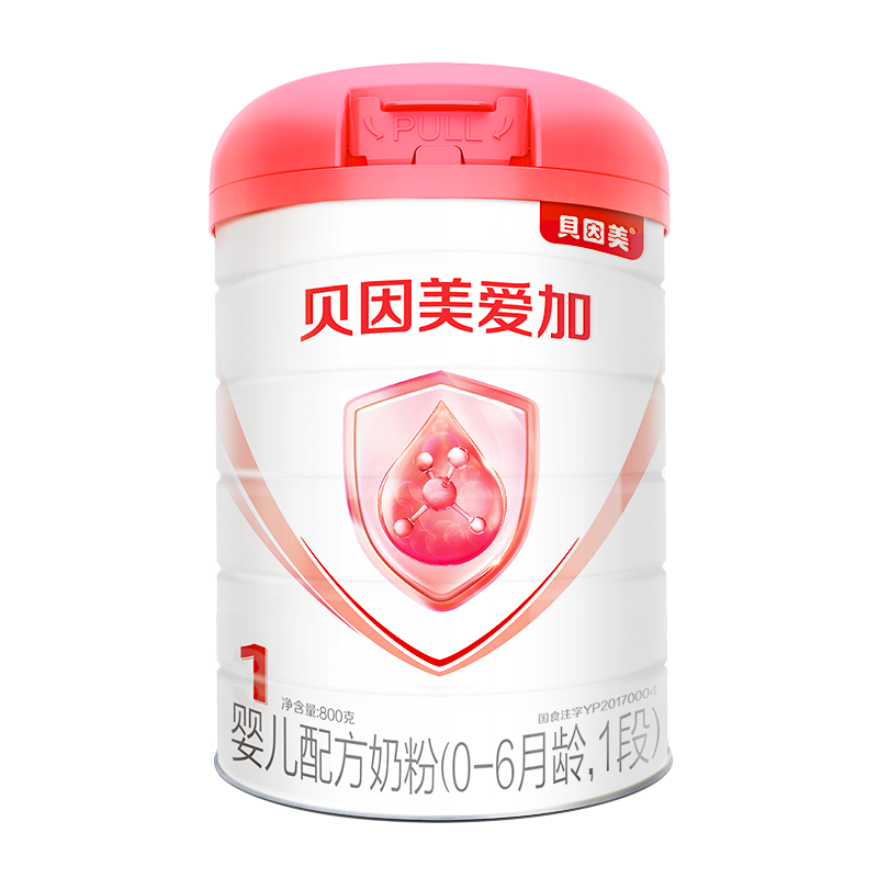 贝因美爱加奶粉婴儿配方奶粉(0-6个月,1段)800g 罐装含乳铁蛋白