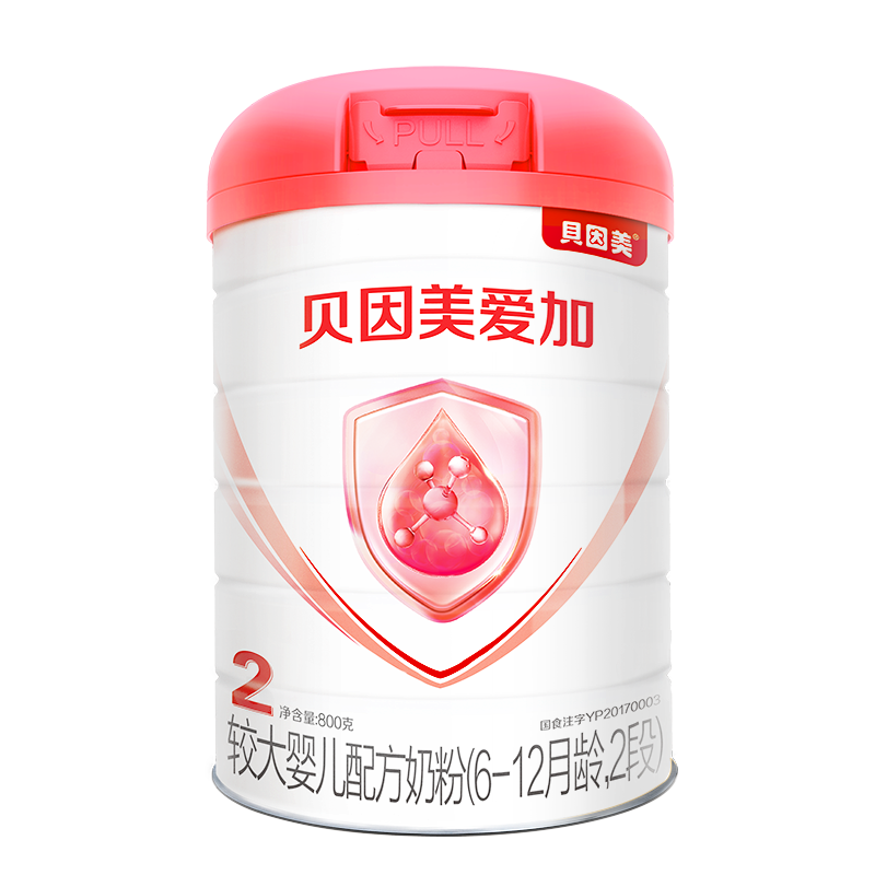 贝因美爱加较大婴儿配方奶粉(6-12月龄,2段)800克含乳铁蛋白