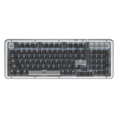 罗技(Logitech)K98M琥珀系列机械键盘无线蓝牙双模AI客制化热插拔gasket结构游戏办公98键盘 黑色