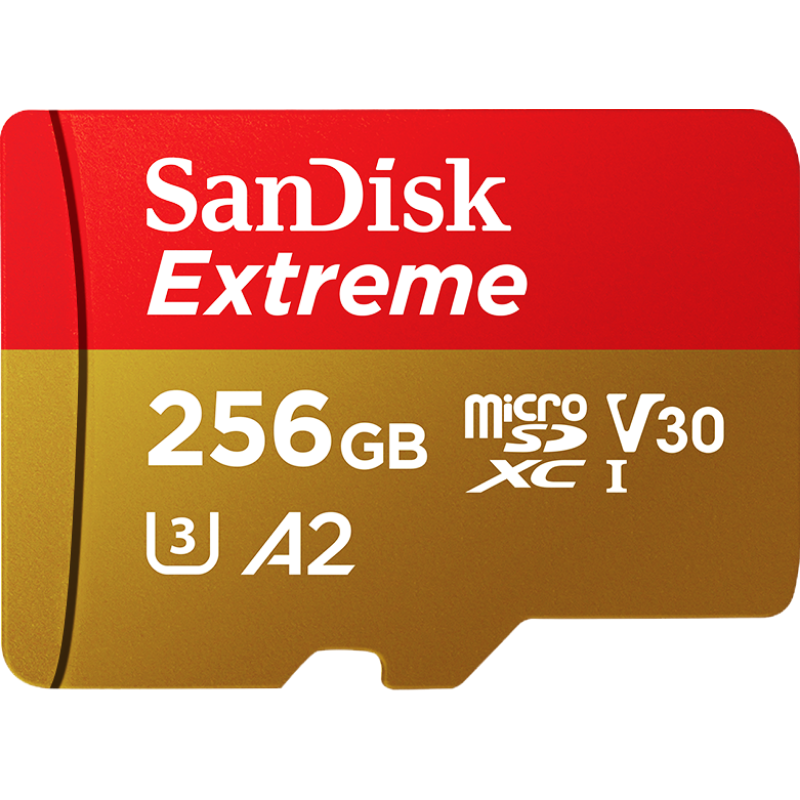 闪迪(SanDisk)256GB TF内存卡 4K高速金卡A2 V30 U3行车记录仪 运动相机无人机 读190MB/s