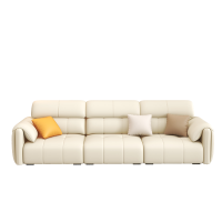 景山百岁 意式极简皮沙发现代简约客厅大小户型轻奢风科技布麂皮绒直排沙发组合8810#