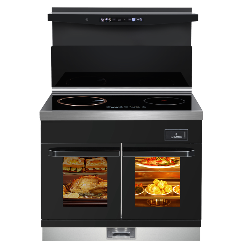 欧诚90A纯电集成灶家用一体灶左烤炸右蒸箱电磁炉电陶炉智能厨房嵌入式蒸烤箱抽油烟机燃气灶套装