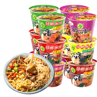稻花香方便米线粉丝米粉香辣牛肉味方便面速食泡面整箱6桶装