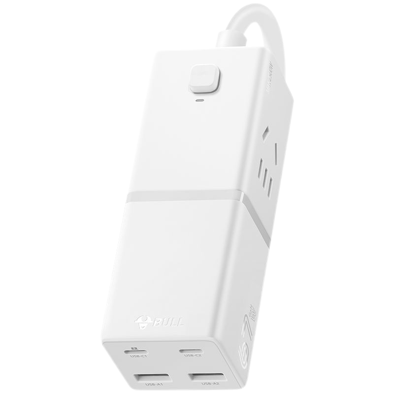公牛(bull)GNV-MC1670S+MC1003S糯米白67w小电舱分体离式快充头桌面办公接线板usb多功能排插插排