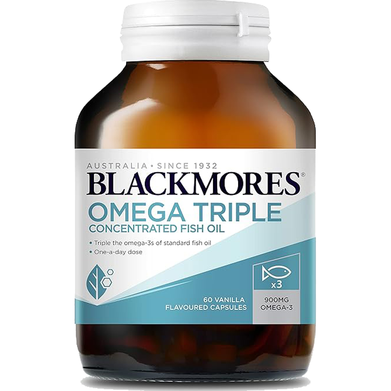 Blackmores 澳佳宝 三倍浓缩 深海 无腥味 鱼油 软胶囊 60粒 1瓶装 高浓度Omega-3 澳洲进口