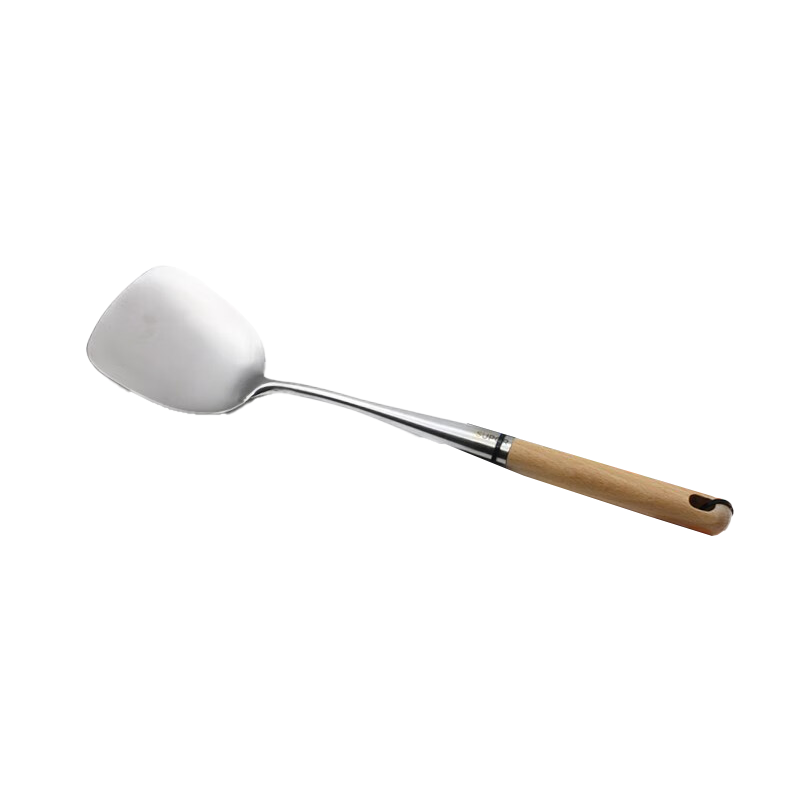 苏泊尔(SUPOR)苏泊尔中式铲子实木柄304不锈钢易翻炒家用中式铲KLA38AJ