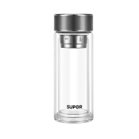 苏泊尔(SUPOR)双层玻璃杯 高硼硅茶水分离泡茶杯 车载水杯子礼品礼物KCG38AY10