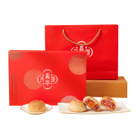 [嘉华]嘉华椰浆年糕 1盒 共500g 春节团圆玫瑰红豆沙大饼云南特产糕点零食大月饼年货礼盒