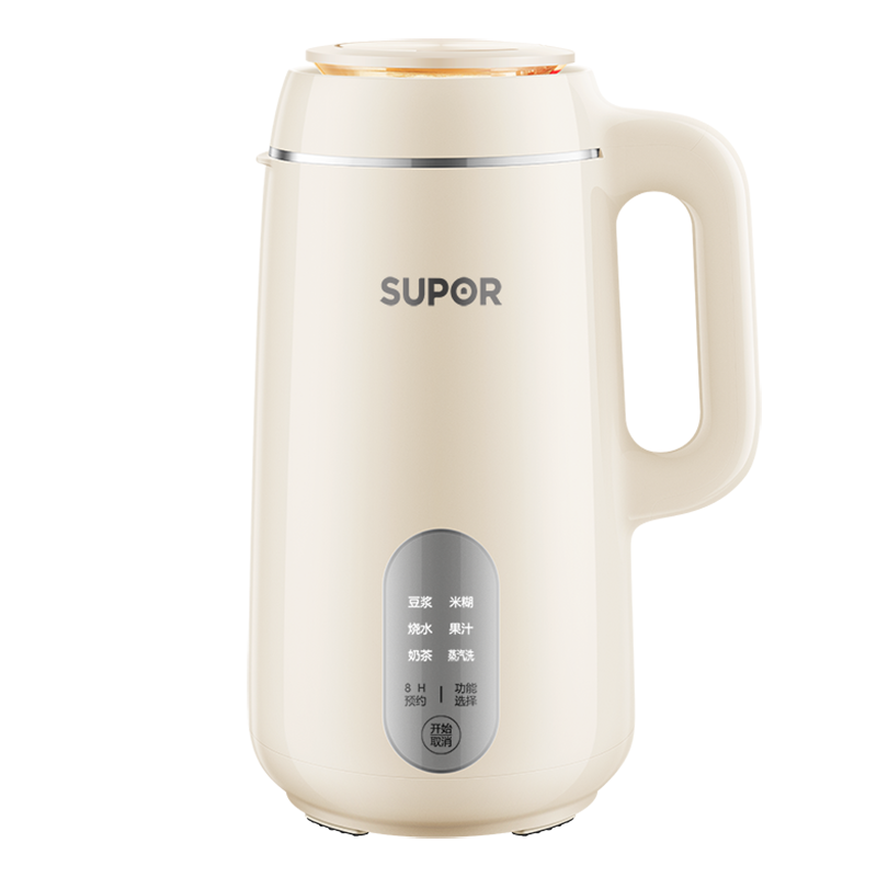 苏泊尔(SUPOR)豆浆机0.6L/升容量小型家用破壁免滤料理机预约时间多功能一键清洗破壁机榨汁机DJ06B-P102
