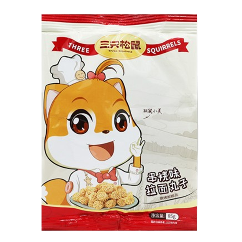 三只松鼠拉面丸子休闲零食干脆面拉面丸子85g*1袋