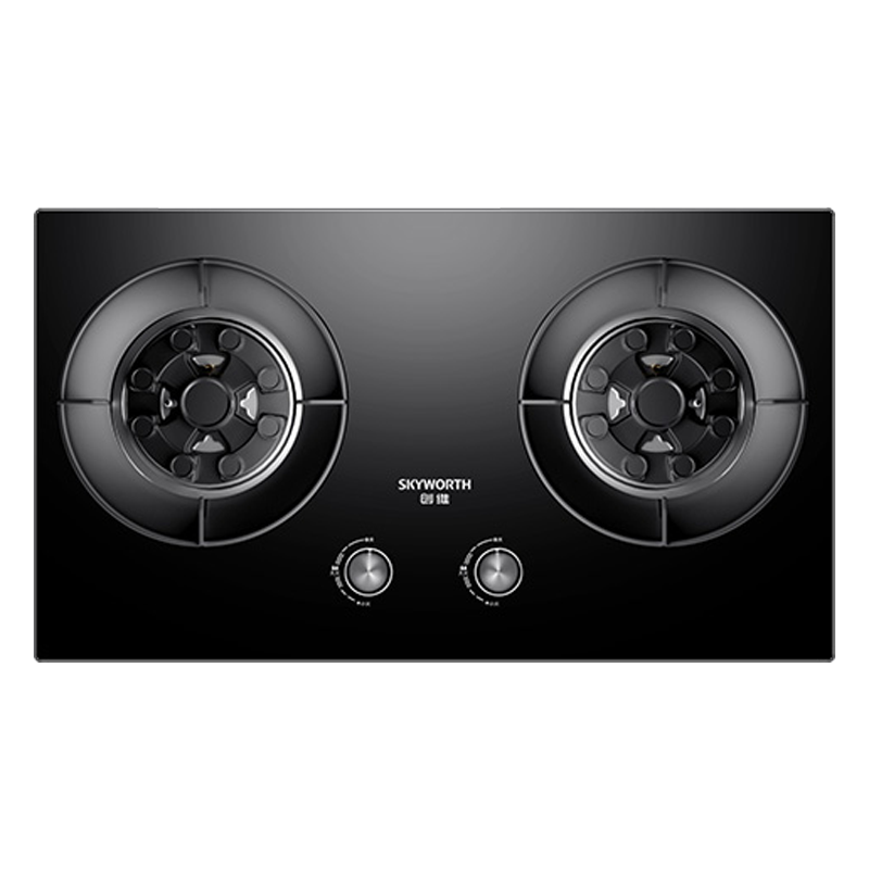 创维 燃气灶Z205B 双灶家用嵌入式天然气5.2KW猛火灶台双灶台嵌两用煤气炉液化气白色九腔猛火 天然气灶具