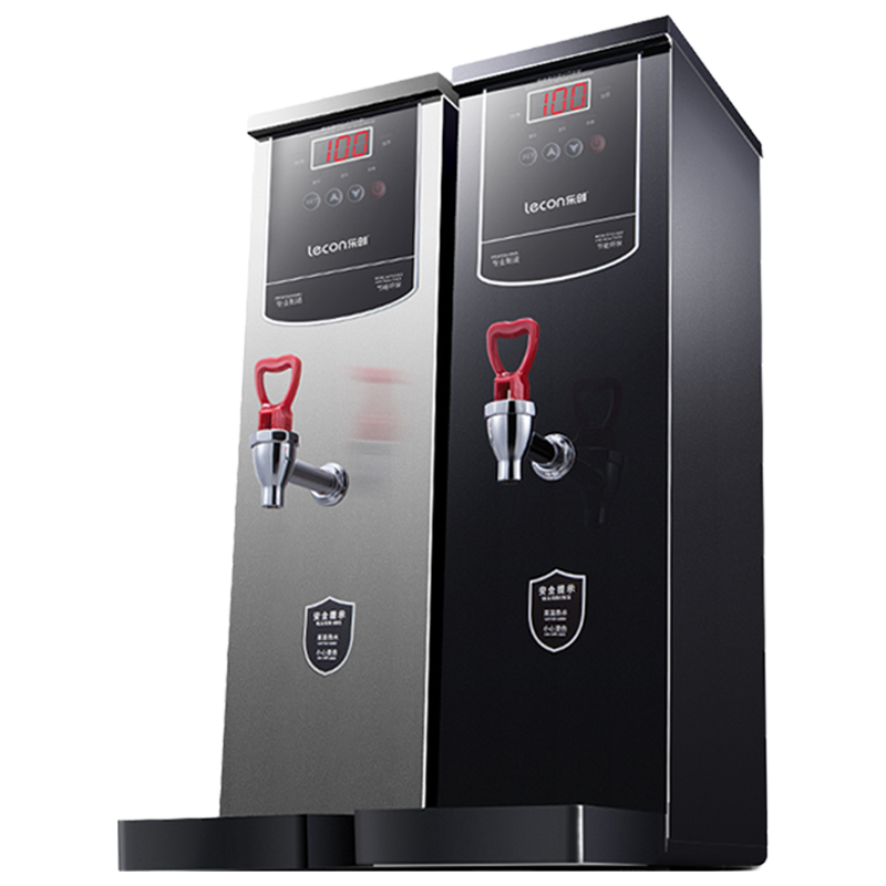 乐创(lecon)开水机商用步进式开水器全自动电热热水器不锈钢奶茶店设备KW-15 50L/H 斜角双屏-内置过滤 黑色