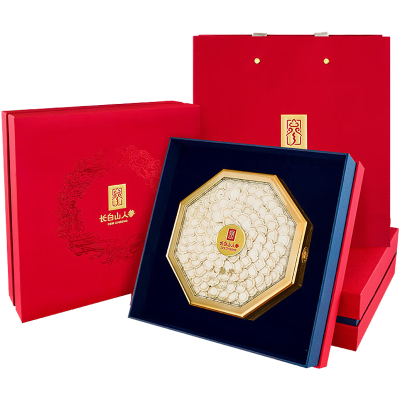 长白山人参人参片八角亚克力盒礼盒装白参排片100g*1盒