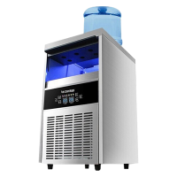 乐创商用制冰机 单次90颗冰日产120KG两用款 小型冰块机奶茶店酒吧ktv大型大容量方冰块制作机