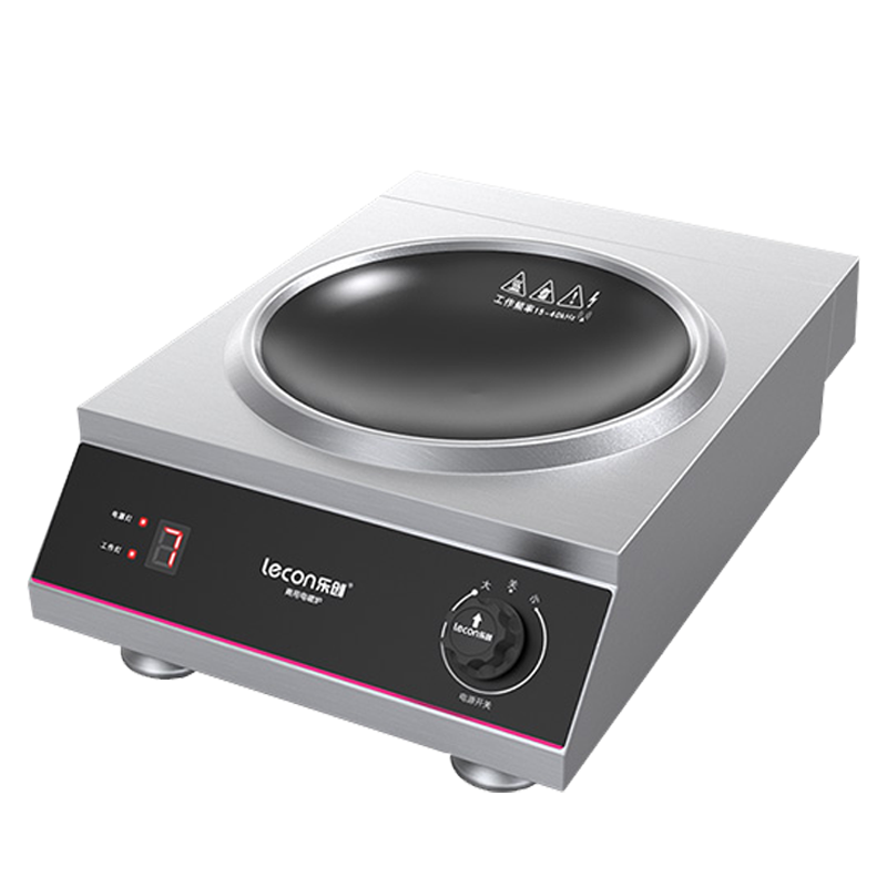 Lecon/乐创商用电磁炉凹面平面不锈钢大功率3500W/5000W 工业炉炒炉灶饭店煲汤平面灶炒菜-SY3502