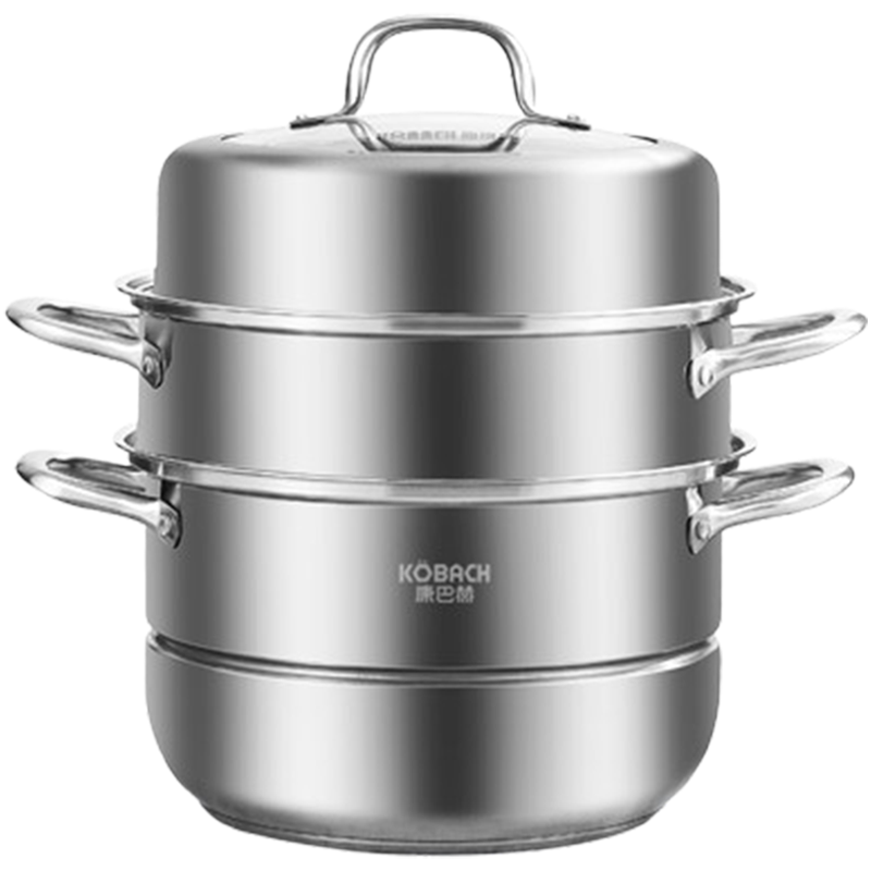 康巴赫蒸锅32cm三层蒸笼304不锈钢复底蒸锅燃气灶KBH32TB1