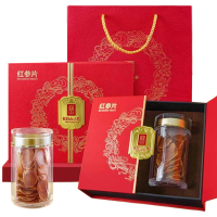 长白山人参红参片好参皂苷丰富片薄通透红参片礼盒100g*1桶