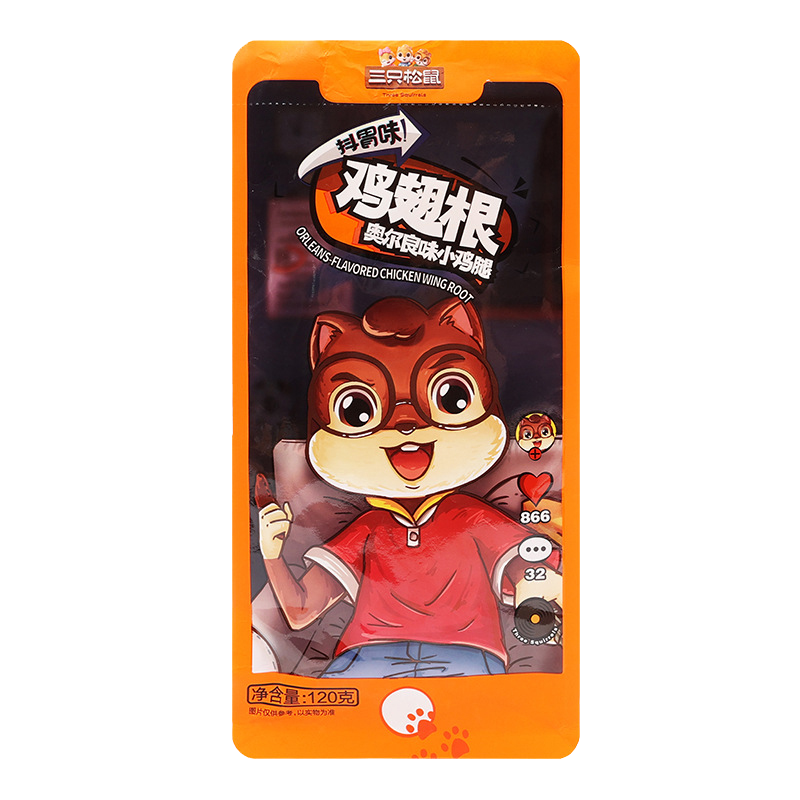 三只松鼠鸡翅根奥尔良味小鸡腿熟食鸡肉奥尔良小鸡腿120g*10袋