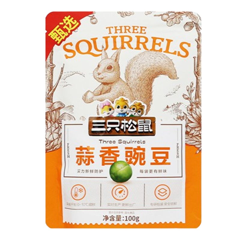 三只松鼠蒜香豌豆休闲零食青豆解馋小吃蒜香豌豆100g*1袋