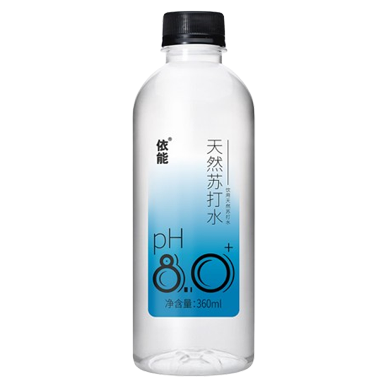 依能苏打水饮料ph8.0+弱碱饮用水苏打水360ml*6瓶