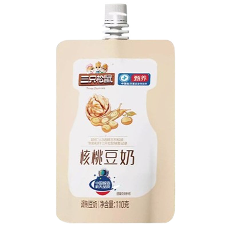 三只松鼠核桃豆奶0防腐剂0反式脂肪核桃豆奶110g*10袋