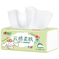 心相印抽纸云感柔肤抽纸压花抽取式家用3层100抽*5包DT17100