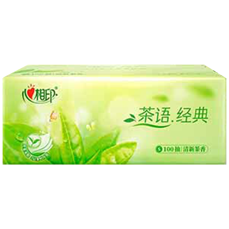 心相印抽纸茶语经典淡茶香家用软抽3层100抽*8包DT5100