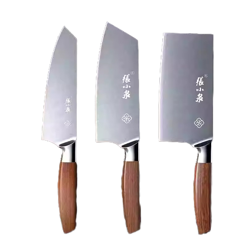 张小泉鬼冢系列家用切片厨师专用不锈钢切菜小厨房刀具斩切刀套装L7163