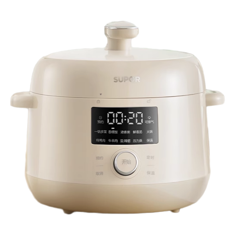 苏泊尔(SUPOR)电压力锅3L容量多功能鸳鸯内胆家用0涂层钢胆 风冷降压电饭煲电炖锅高压锅 SY-30YC3001