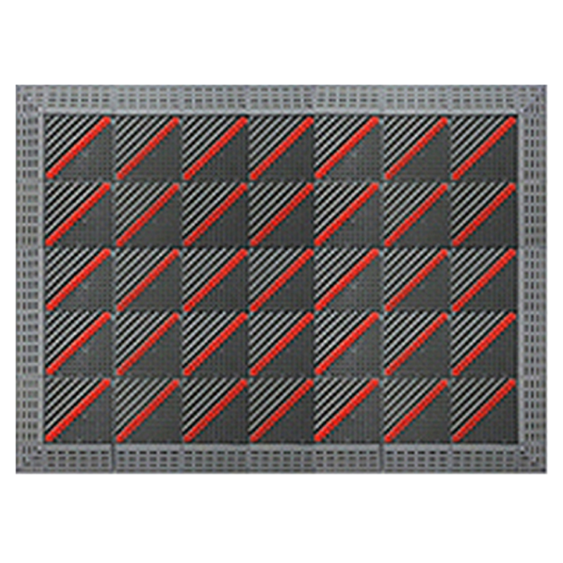 杜晶 DJ-DD-1003 三合一入户门垫单毛刷灰底红刷 蹭土除尘防滑防摔门口室外 拼接地板