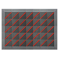 杜晶 DJ-DD-1003 三合一入户门垫单毛刷灰底红刷 蹭土除尘防滑防摔门口室外 拼接地板