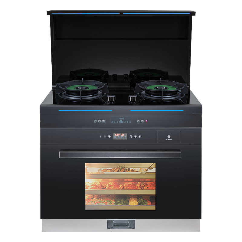 英丰抽油烟机 侧吸式变频家用厨房油烟机 隐形升降白色吸油烟机 [烟灶套装]变频升降烟机+四眼嵌入式岩板灶(圆形)