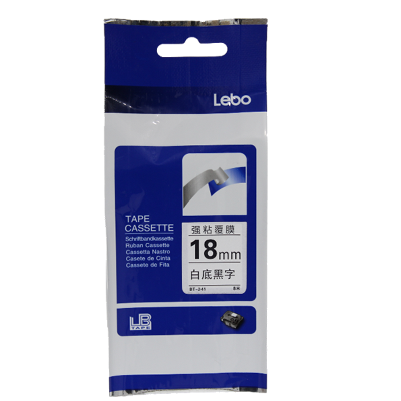 丽硕 标签色带 白底黑字 18mm