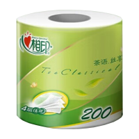 心相印有芯卷纸茶语系列高克重耐用卫生纸4层200g*4卷BT2610