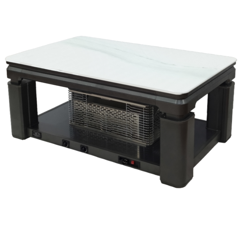 万焱气电两用取暖桌24HQ明月玉138*80CM岩板语音电磁炉电暖桌电暖炉升降茶几烤火桌电烤桌电炉桌烤火炉餐桌茶几