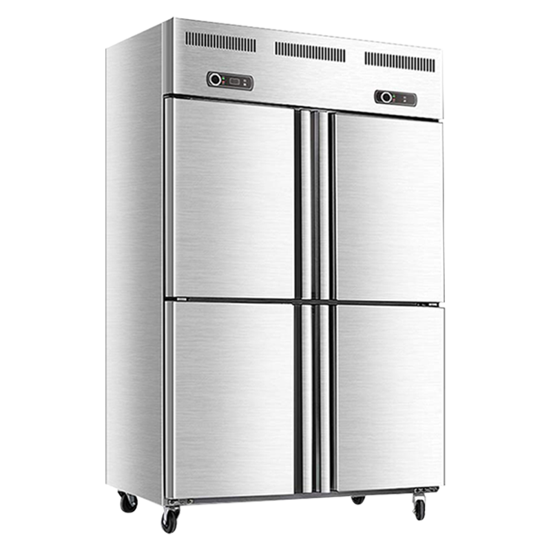 lecon/乐创 商用四门冰箱冷柜立式冷藏柜 大容量冷冻双温饭店冰柜 六门不锈钢全冷冻