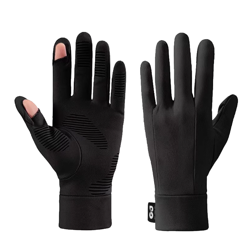 golovejoy冬季骑行手套 黑色 可翻指