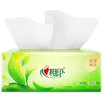心相印抽纸茶语精选M码纸面巾3层家用软抽100抽*6包DT3100