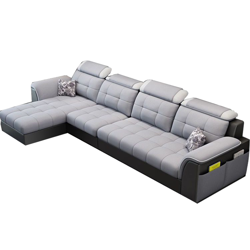 布艺沙发简约现代小户型组合出租房北欧三人位科技布客厅整装沙发