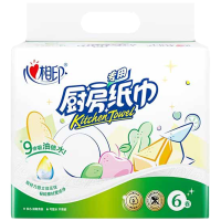 心相印厨房用纸吸油厨房擦油纸巾加大加厚食品可水洗70节*6卷KT706