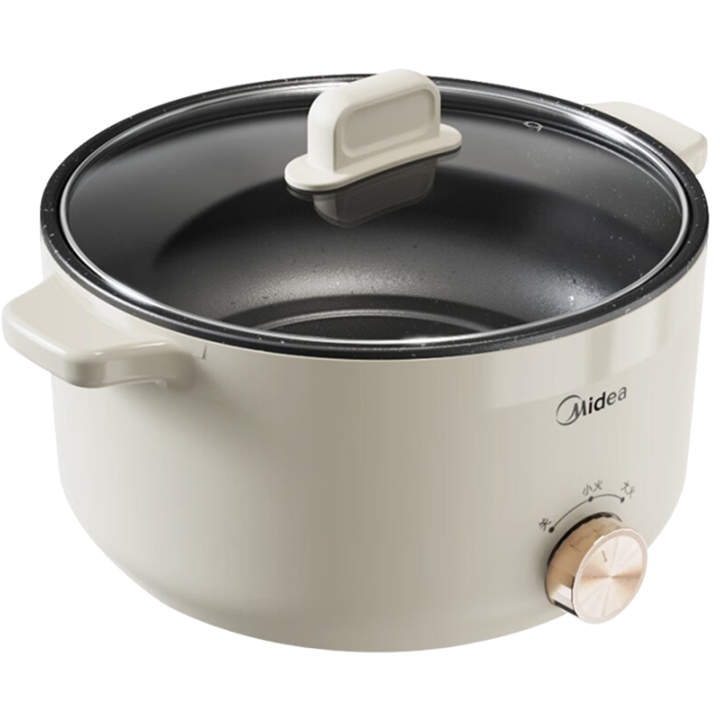 美的(Midea)电火锅 电炒锅多功能锅家用大容量电煮炖锅电锅一体锅电煮锅 6L丨加深内胆火锅丨HGE3010(无蒸笼)