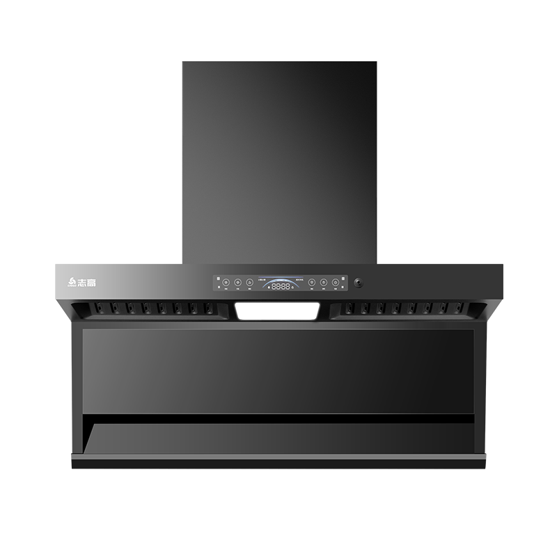 志高(CHIGO)油烟机近吸式F817家用自动清洗增压体感控制顶侧双吸风口