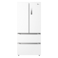 美的(Midea)508升变频一级能效法式四开门多门双系统双循环除菌净味家用冰箱大容量BCD-508WTPZM(E)白色