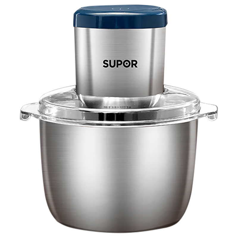 苏泊尔(SUPOR)绞肉机 2L大容量 家用多功能料理机 不锈钢绞馅机 婴儿辅食机大容量切菜搅拌机JR54S-U(双刀)