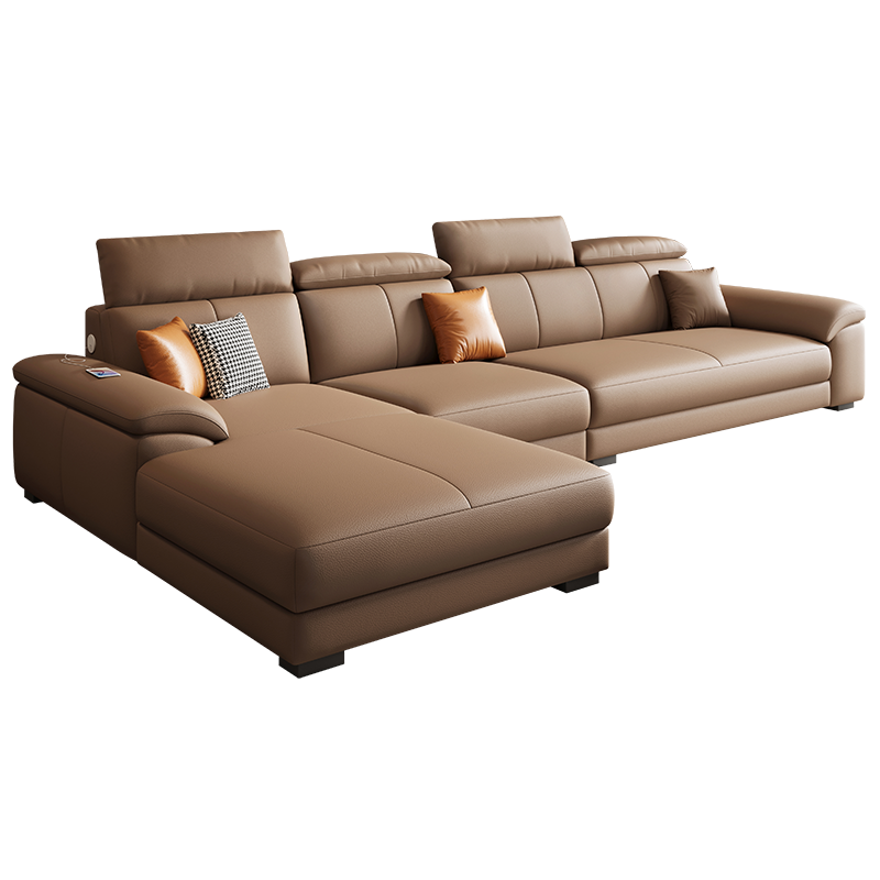 欧梵森意式轻奢极简真皮沙发客厅大小户型简约现代头层生态皮艺贵妃沙发