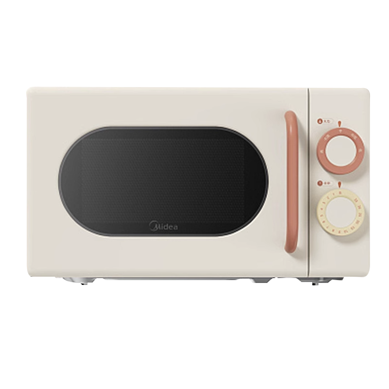 美的小滋味系列微波炉变频家用小型奶油风百搭复古转盘式一级能效低频轻音20L(M2H1)