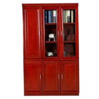 止臣 书柜 办公家具油漆书柜带玻璃门落地置物柜家用自由组合多层书橱收纳展示柜 三门
