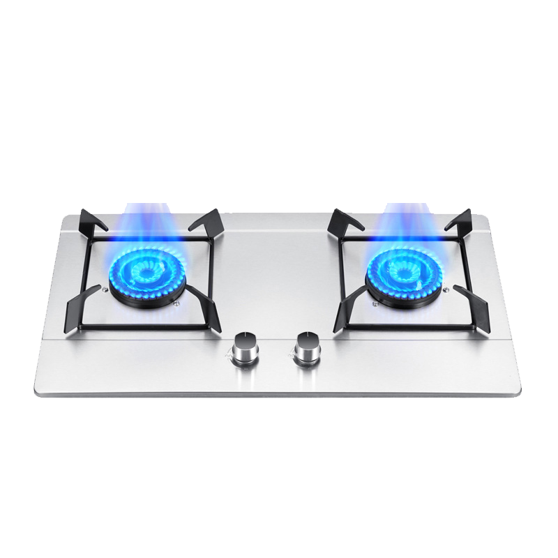 新飞燃气灶双灶家用天然气嵌入式台式灶炉具液化气节能煤气灶_升级款+5.2KW大火力+方形炉架+不锈钢+熄火保护