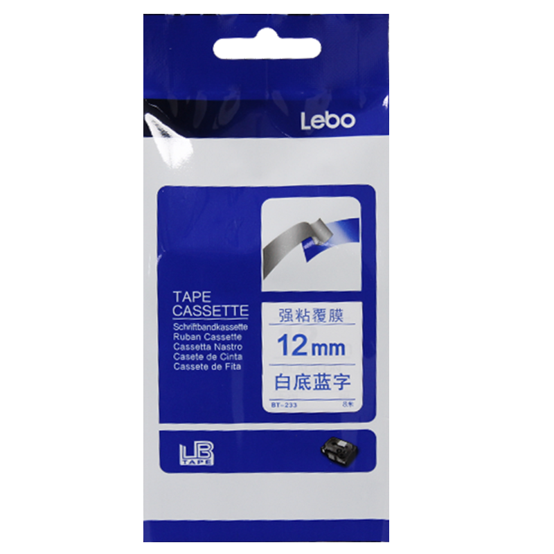 丽硕 标签色带 白底蓝字12mm
