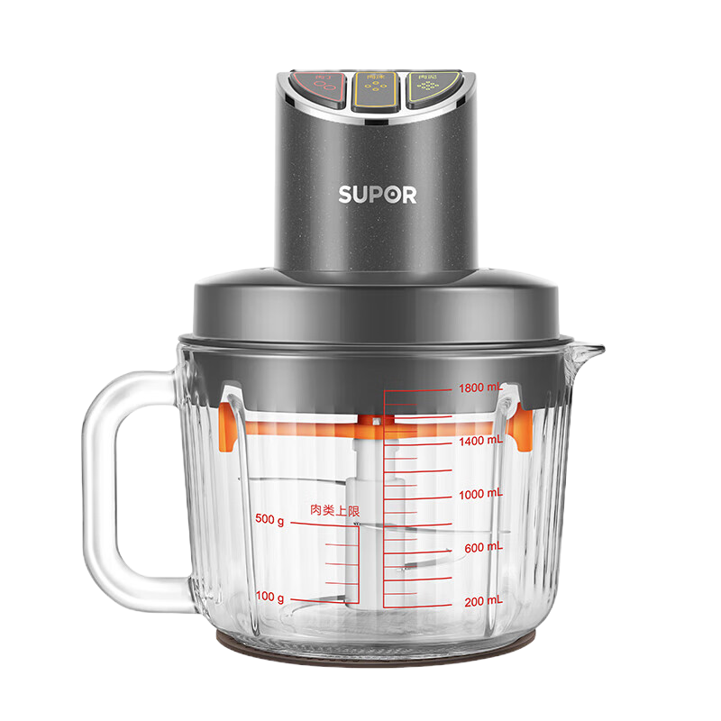苏泊尔(SUPOR)绞肉机 家用电动碎肉绞馅机多功能婴儿辅食料理机2.2L大容量切菜打泥便携把手搅拌机 JR59-U